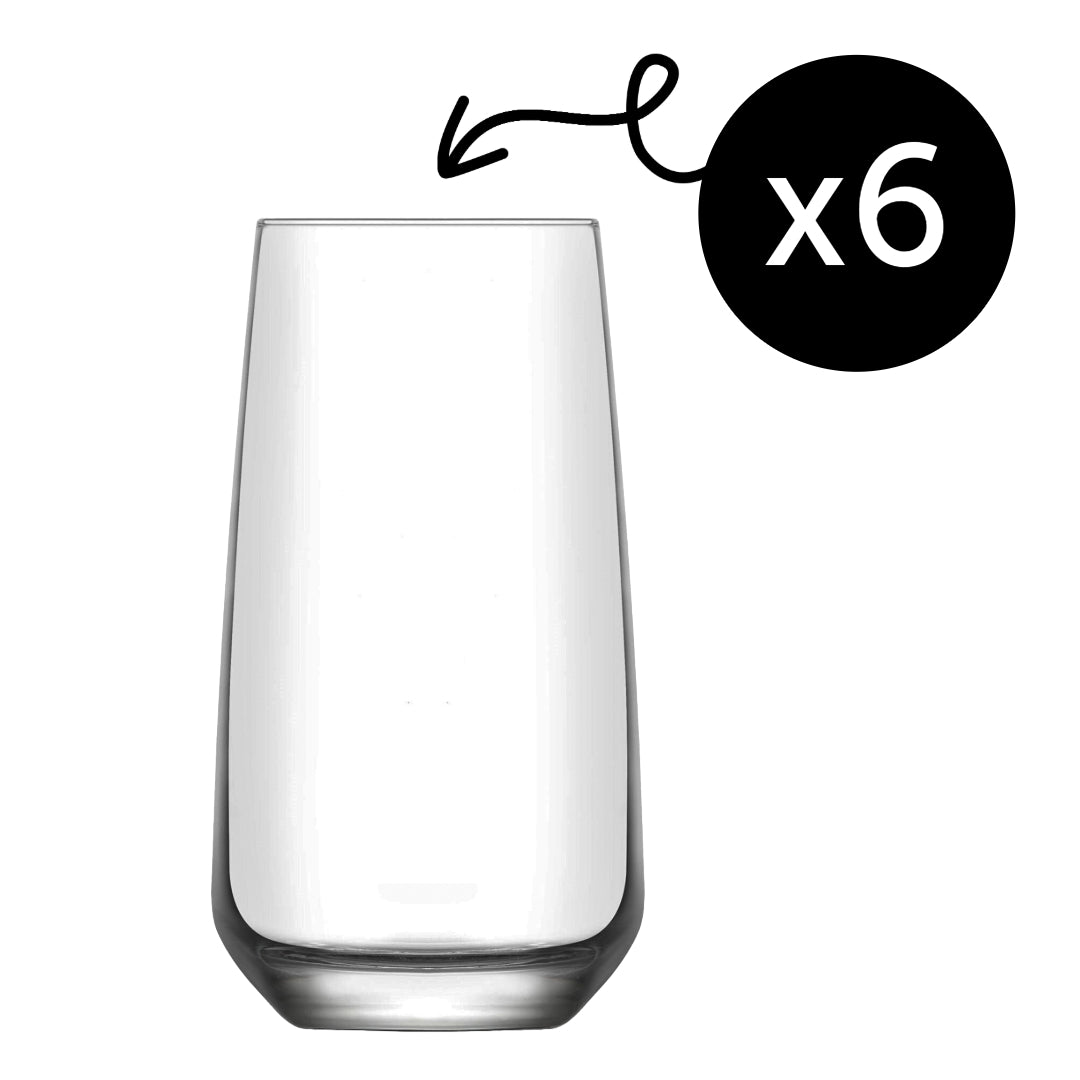 LAV Lal Longdrinkgläser - 480 ml (16 1/4 oz), 6er Set