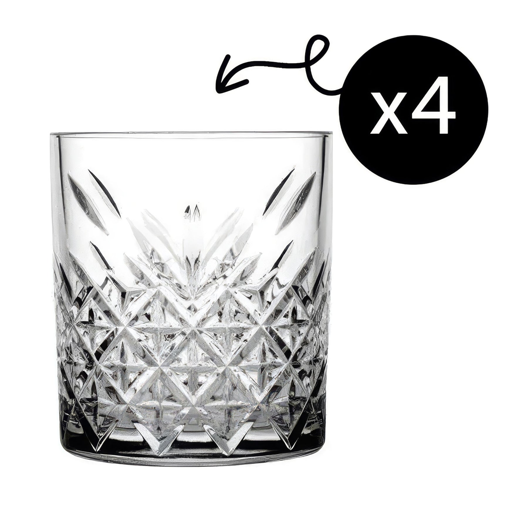 Pasabahce Timeless Klassisches Whiskygläser - 4er Set, 205 ml